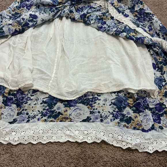 Vintage 90's TANGIBLES Floral Print Long Boho Whimsical Maxi Skirt Medium - Picture 9 of 9